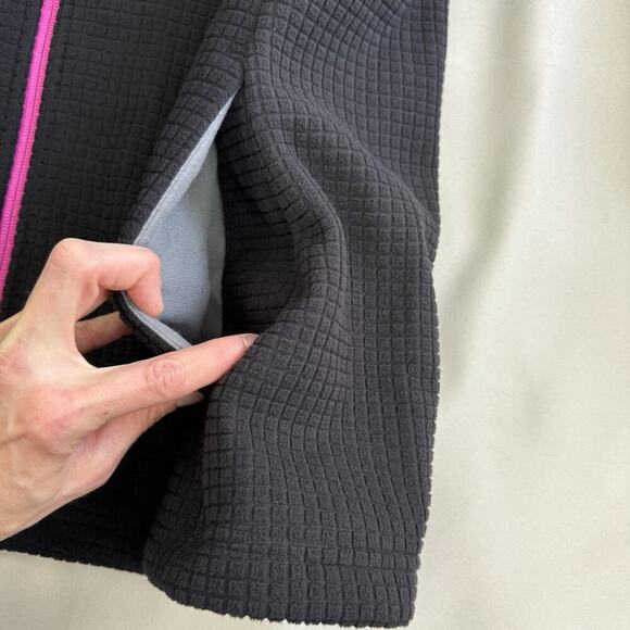 Lands End Grid Fleece Zip Up Jacket Womens M Gorpcore Hiking Outdoor Thermal - Picture 6 of 13